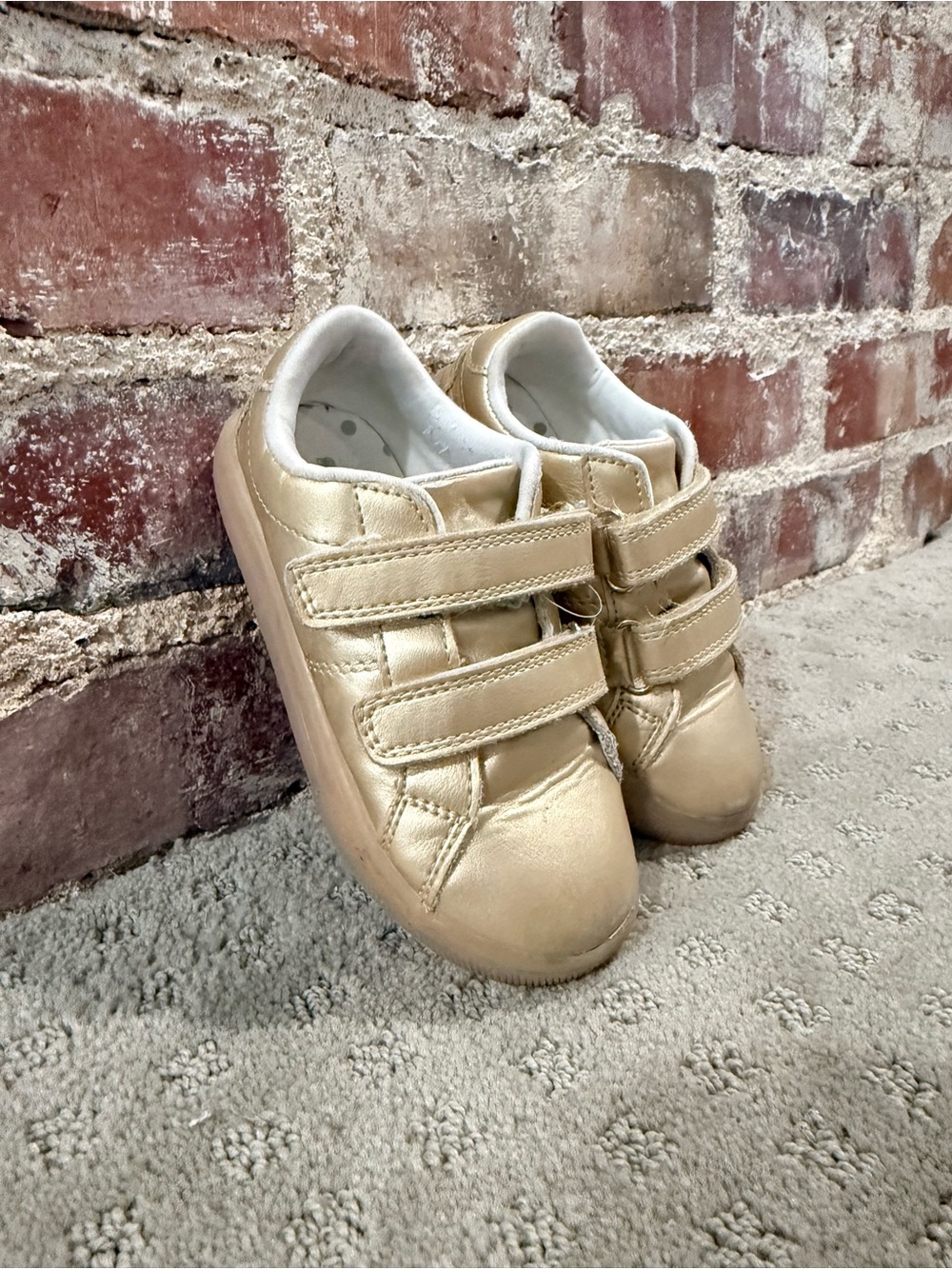 Carter's Metallic Gold Double-Strap Toddler Sneakers